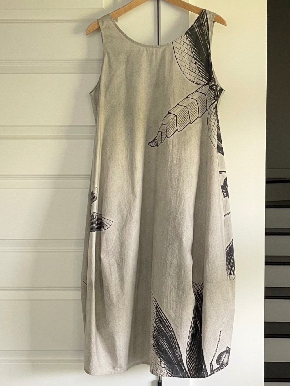 Rundholz Black Label, NWOT, Dragonfly Graphic, Cotton, Sleeveless Dress: Size L - Picture 5 of 7